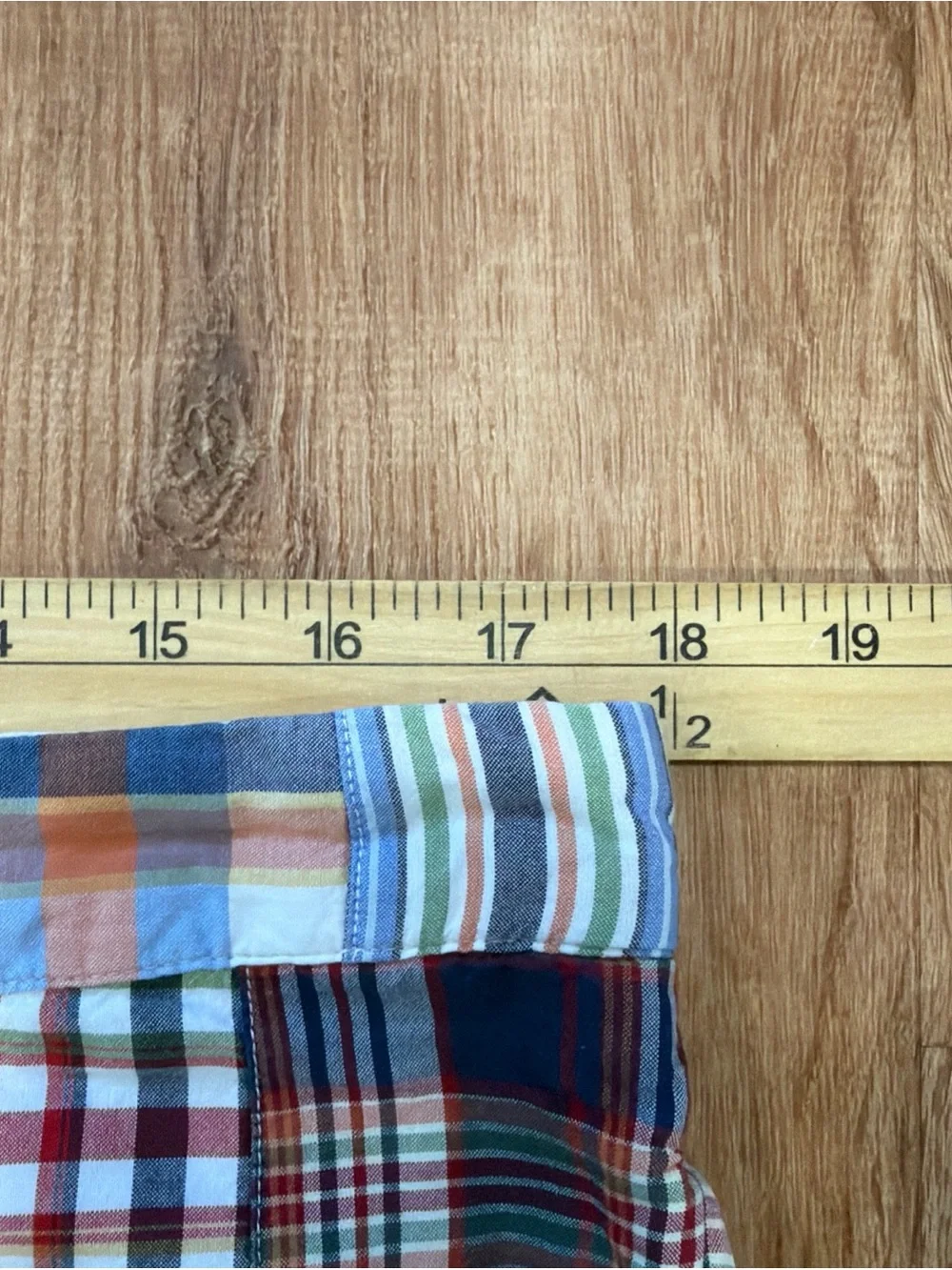 J. Crew Mens 36 Patchwork Indian Madras Plaid Shorts 8” Chino Casual Preppy